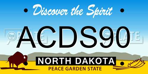 ACDS90 North Dakota License Plate