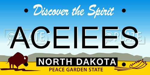 ACEIEES North Dakota License Plate