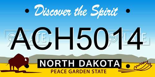 ACH5014 North Dakota License Plate