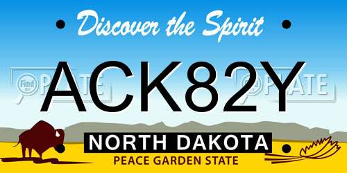 ACK82Y North Dakota License Plate