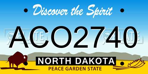 ACO2740 North Dakota License Plate