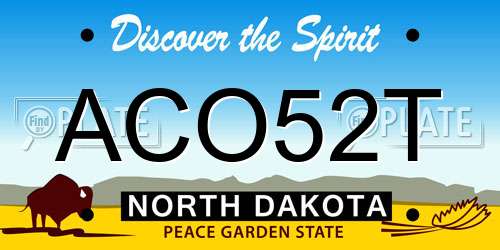 ACO52T North Dakota License Plate