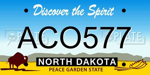 ACO577 North Dakota License Plate