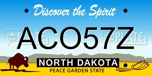 ACO57Z North Dakota License Plate
