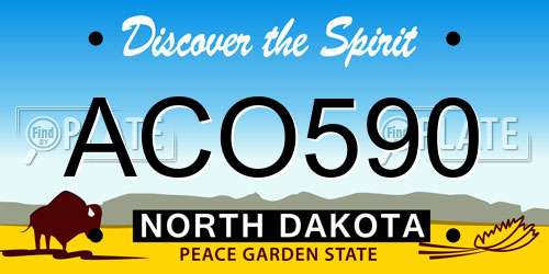 ACO590 North Dakota License Plate