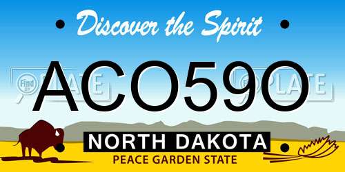ACO59O North Dakota License Plate
