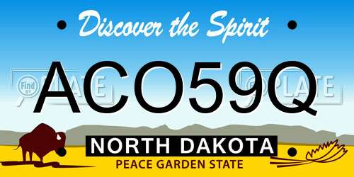 ACO59Q North Dakota License Plate