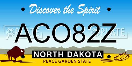 ACO82Z North Dakota License Plate
