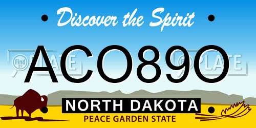 ACO89O North Dakota License Plate