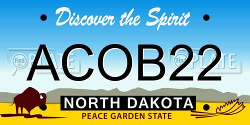 ACOB22 North Dakota License Plate