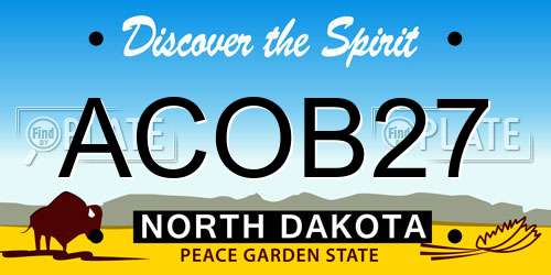 ACOB27 North Dakota License Plate