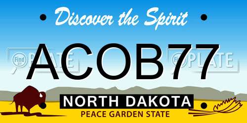ACOB77 North Dakota License Plate