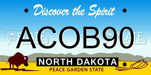 ACOB90 North Dakota License Plate