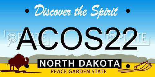 ACOS22 North Dakota License Plate