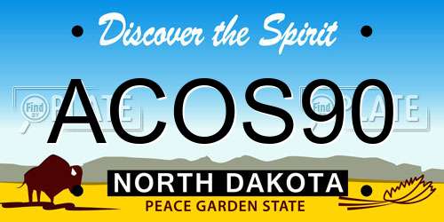 ACOS90 North Dakota License Plate
