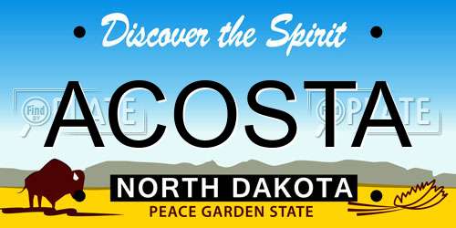 ACOSTA North Dakota License Plate