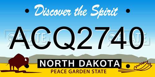 ACQ2740 North Dakota License Plate