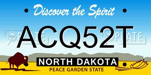 ACQ52T North Dakota License Plate