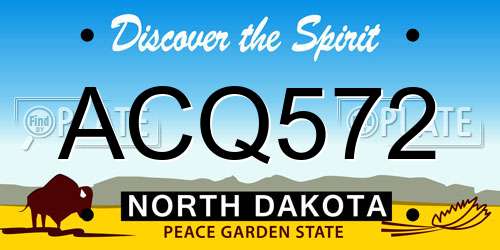 ACQ572 North Dakota License Plate