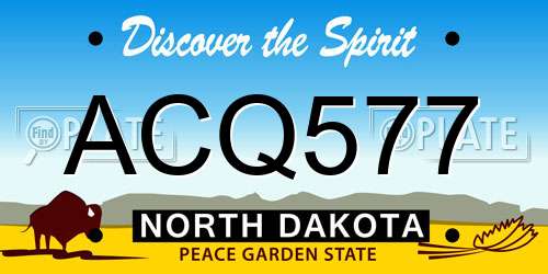 ACQ577 North Dakota License Plate