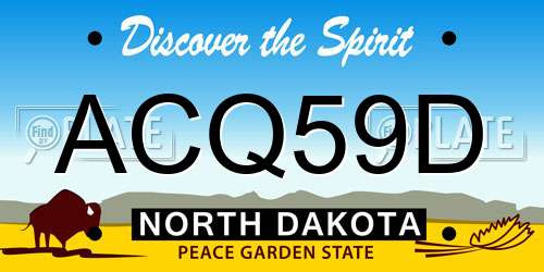 ACQ59D North Dakota License Plate