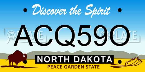 ACQ59O North Dakota License Plate