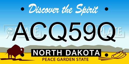 ACQ59Q North Dakota License Plate