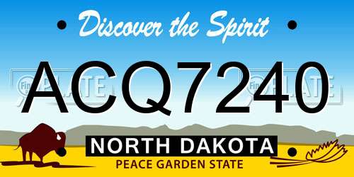 ACQ7240 North Dakota License Plate