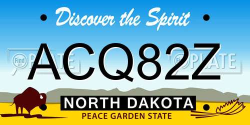 ACQ82Z North Dakota License Plate