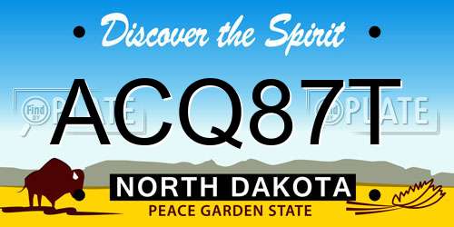ACQ87T North Dakota License Plate