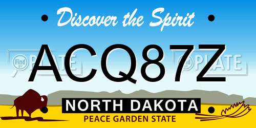 ACQ87Z North Dakota License Plate