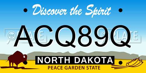 ACQ89Q North Dakota License Plate