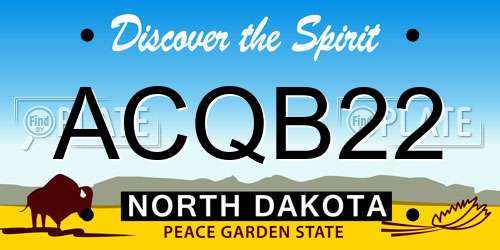ACQB22 North Dakota License Plate