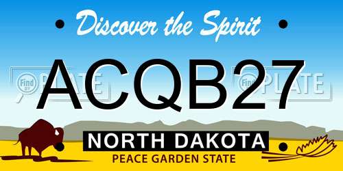 ACQB27 North Dakota License Plate