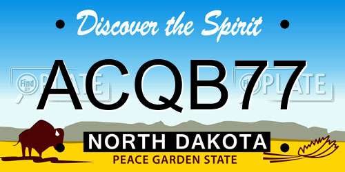 ACQB77 North Dakota License Plate