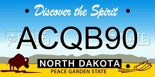 ACQB90 North Dakota License Plate