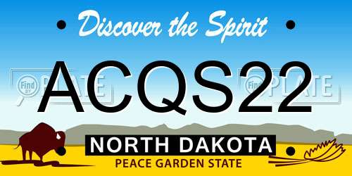 ACQS22 North Dakota License Plate