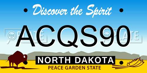 ACQS90 North Dakota License Plate