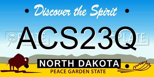 ACS23Q North Dakota License Plate