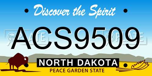 ACS9509 North Dakota License Plate