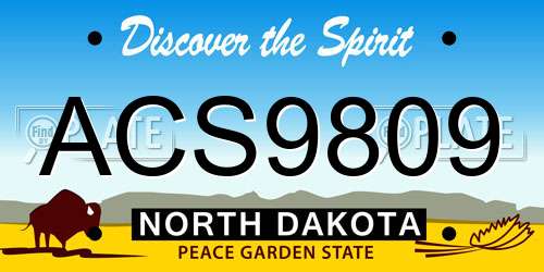 ACS9809 North Dakota License Plate