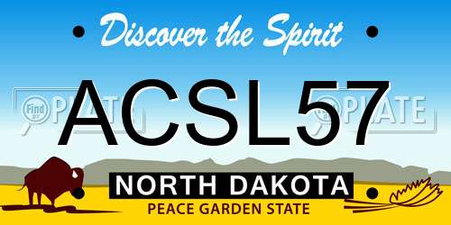 ACSL57 North Dakota License Plate