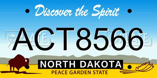 ACT8566 North Dakota License Plate