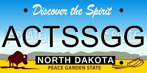 ACTSSGG North Dakota License Plate