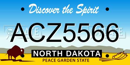 ACZ5566 North Dakota License Plate