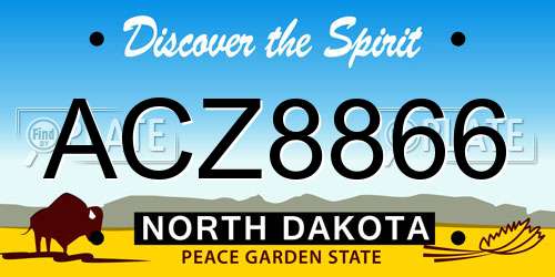 ACZ8866 North Dakota License Plate