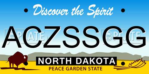 ACZSSGG North Dakota License Plate