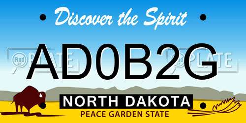 AD0B2G North Dakota License Plate