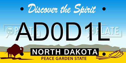 AD0D1L North Dakota License Plate