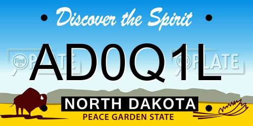 AD0Q1L North Dakota License Plate